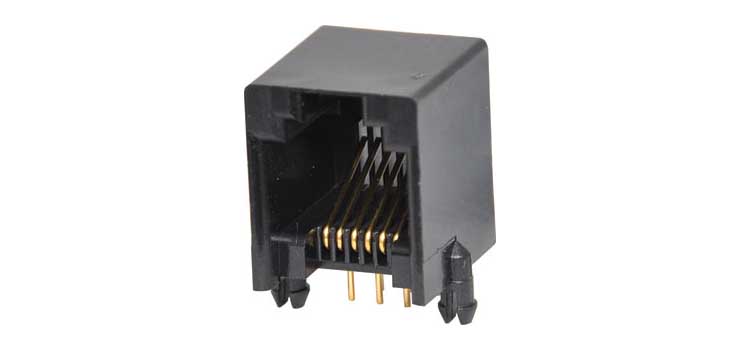 6P6C RJ12 Modular Socket Low Profile PCB Mount