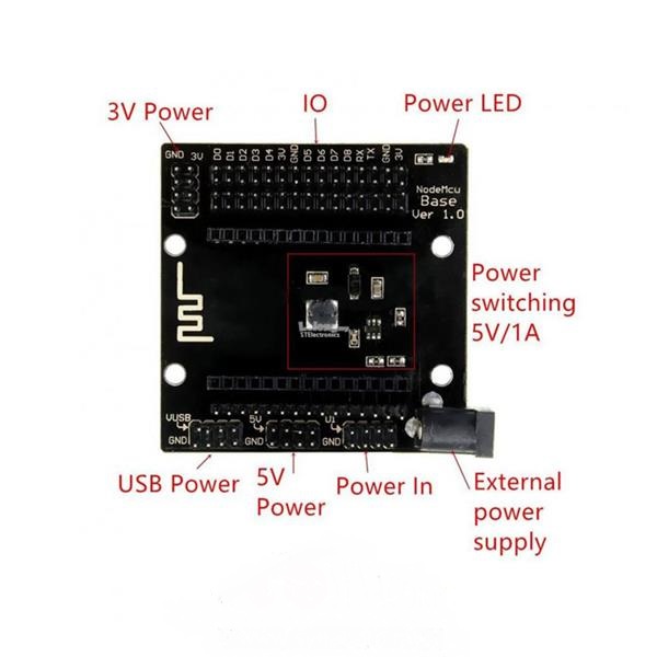 NodeMCU ESP8266 Expansion Base